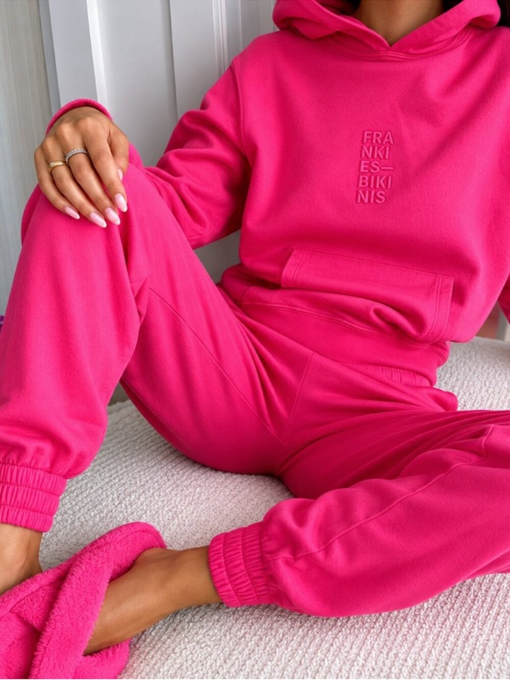 Frankie's Bikinis Pink Track Joggers M